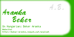 aranka beker business card